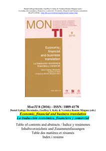 MonTI 8 (2016) - ISSN: 1889-4178 Economic, financial and