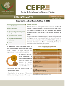 Segundo Recorte al Gasto Público de 2016