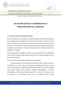 los valores sociales y económicos en la transformación de la abogacía