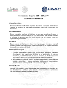 Convocatoria Conjunta CDTI – CONACYT GLOSARIO DE TÉRMINOS
