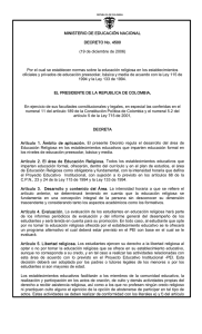 MINISTERIO DE EDUCACIÓN NACIONAL DECRETO No. 4500 (19