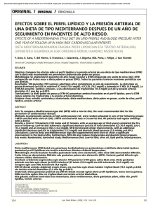 EFECTOS SOBRE EL PERFIL LIPÍDICO Y LA PRESIÓN ARTERIAL