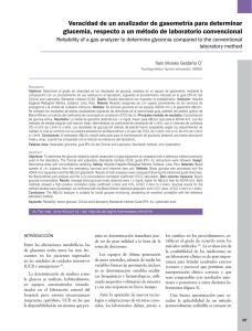 Veracidad de un analizador de gasometr&iacute;a para determinar