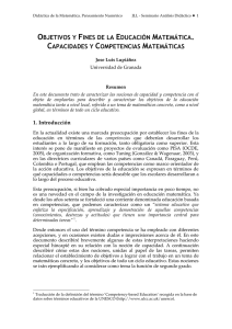 objetivos y fines de la educación matemática. capacidades