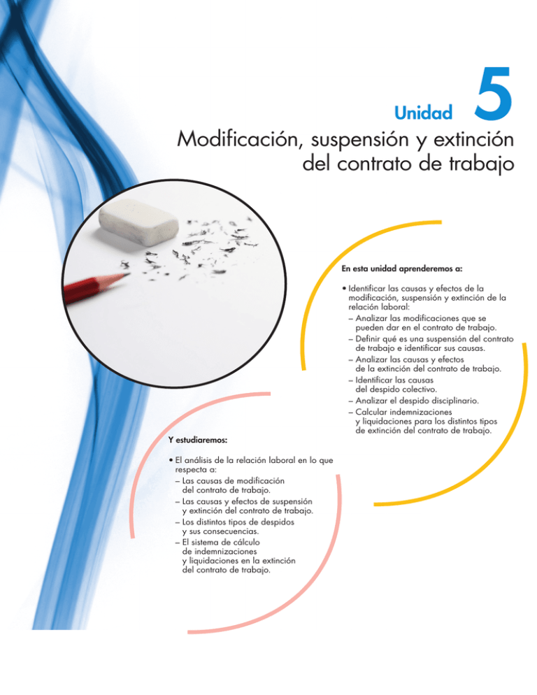 Modificación, Suspensión Y Extinción Del Contrato De Trabajo