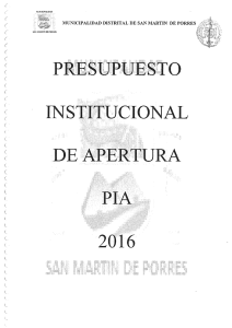 PIA 2016 - Municipalidad de San Martín de Porres
