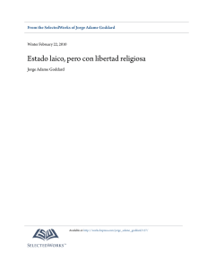 Estado laico, pero con libertad religiosa - SelectedWorks