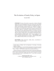 The Evolution of Family Policy in Spain