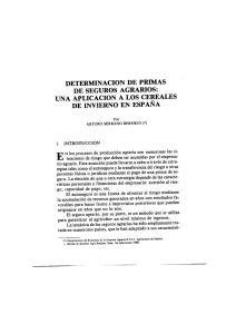 determinación de primas de seguros agrarios: una aplicacion a los