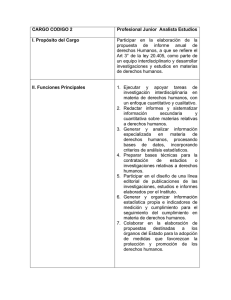 CARGO CODIGO 2 Profesional Junior Analista Estudios I. Propósito