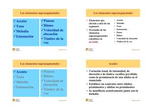 Los elementos suprasegmentales