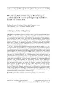 Orophilous plant communities of Baetic range in Andalusia (south