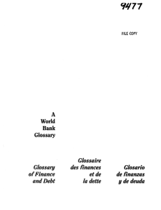 A Glossa¡re Glossary des finances Glosario of Finance et