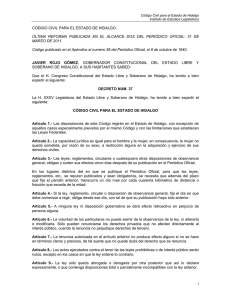 CÓDIGO CIVIL PARA EL ESTADO DE HIDALGO