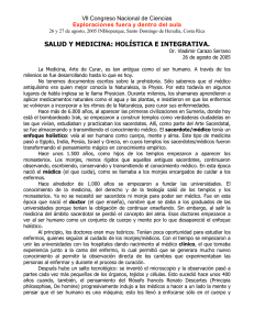 43. Vladimir Carazo Serrano. Clínica de Medicina Holística. Salud y