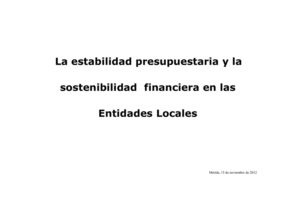 estabilidad presupuestaria Federación de Municipios y Provincias