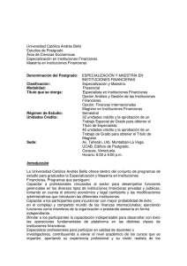 Instituciones Financieras - Universidad Católica Andrés Bello