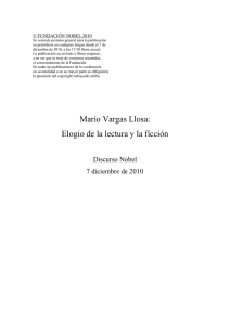 Mario Vargas Llosa: Elogio de la lectura y la ficción
