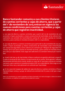 Banco Santander comunica a sus clientes titulares de cuentas