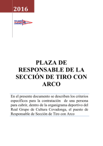 PLAZA DE RESPONSABLE de la SECCIÓN DE TIRO CON ARCO