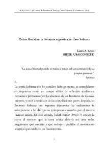 Zonas liberadas: la literatura argentina en clave lesbiana 1. La