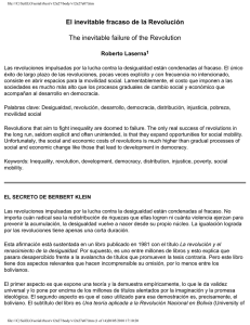 El inevitable fracaso de la Revolución The inevitable failure of the