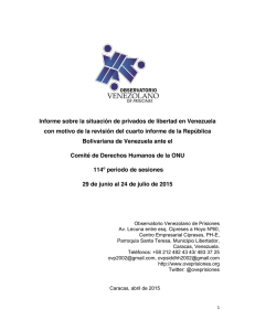 Informe sobre la situación de privados de libertad en Venezuela con