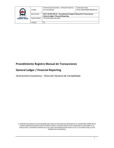 Procedimiento Registro Manual de Transacciones General Ledger