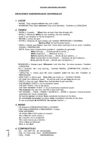 ORACIONES SUBORDINADAS ADVERBIALES