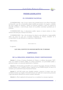 Ley del Instituto Hondureño de Turismo