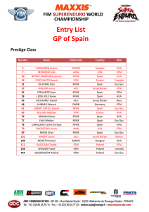 Entry List GP of Spain