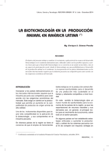 la biotecnología en la producción animal en américa latina