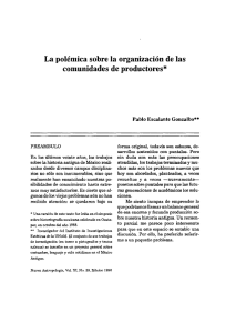 La polémica sobre la organización delas comunidades de