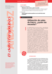 Utilización de sales de hierro