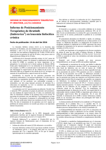 Informe de Posicionamiento Terapéutico de ibrutinib (Imbruvica®)
