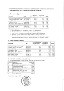 Resolución definitiva y adjudicación de becas.