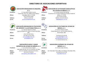 Directorio de Asociaciones Deportivas 2014