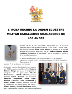 El RCBA RECIBIO LA ORDEN ECUESTRE MILITAR CABALLEROS