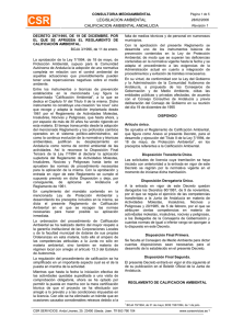 Decreto 297/1995 Calificación Ambiental de