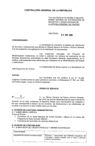 Orden de Servicio N° 1-2006 Distribución Dtos. y Res. de la Of. Partes