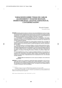Variaciones sobre temas de Carlos Alchourrón y Eugenio Bulygin