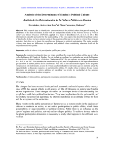 Analysis of the Determinants of Sinaloa`s Political Culture Análisis