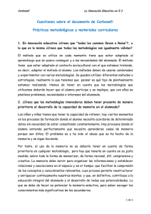 Cuestiones sobre el documento de Carbonell: Prácticas