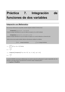 Práctica 7: Integración de funciones de dos variables reales