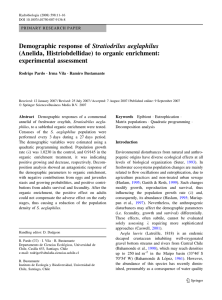 Demographic response of Stratiodrilus aeglaphilus