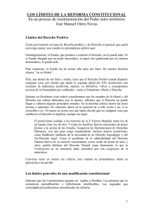 LOS LÍMITES DE LA REFORMA CONSTITUCIONAL En un proceso