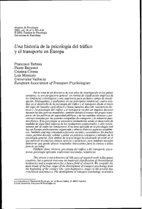 Una historia de la psicologia del tr&aacute;fico y el transporte en