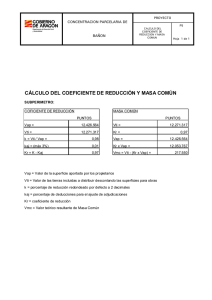 CÁLCULO DEL COEFICIENTE DE REDUCCIÓN Y MASA COMÚN
