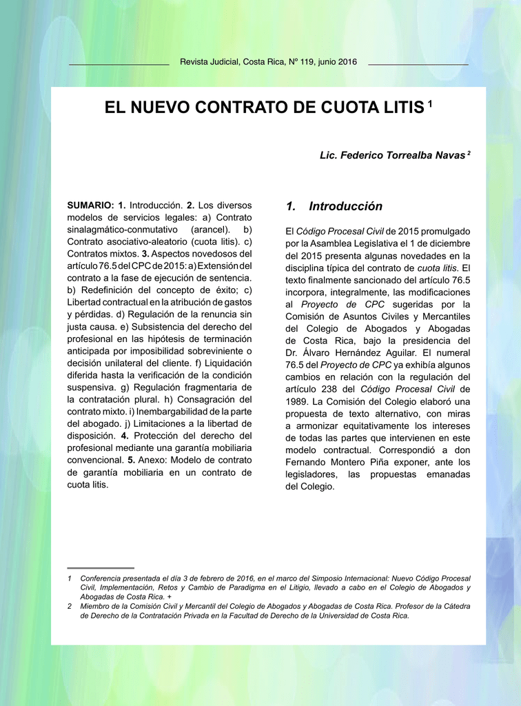 Contrato De Honorarios Quota Litis 9955