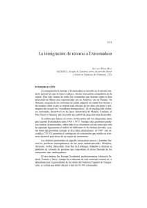 La inmigración de retorno a Extremadura